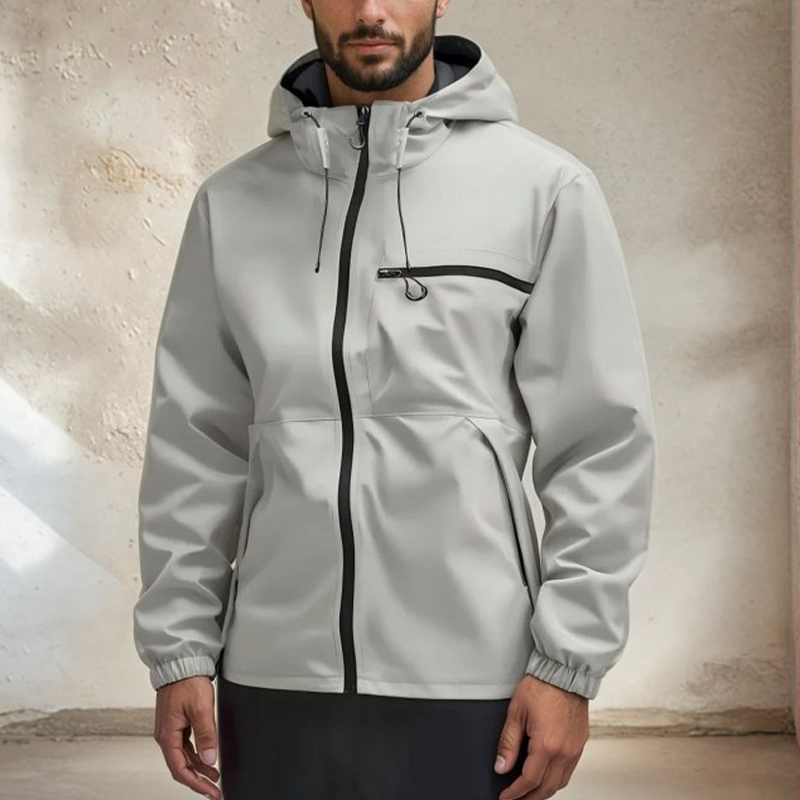 Einfarbige Outdoor-Sportjacke für Herren