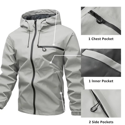 Einfarbige Outdoor-Sportjacke für Herren