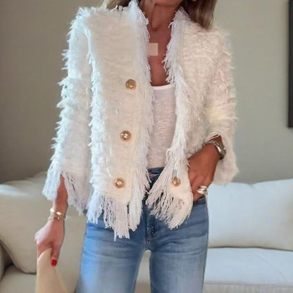 💗LETZTER TAG AKTION - 50% RABATT💗Herbstliche Eleganz: Damen Kurzjacke mit Quasten und Zierknöpfen für alle Anlässe 🍂
