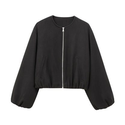 Lässige, kurze Damenjacke mit Reißverschluss