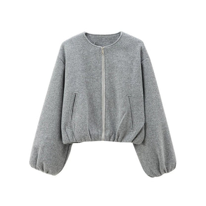 Lässige, kurze Damenjacke mit Reißverschluss