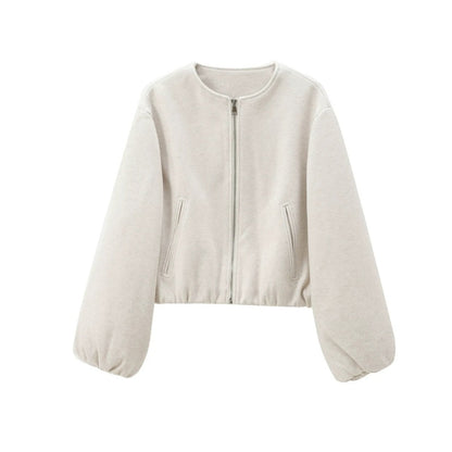 Lässige, kurze Damenjacke mit Reißverschluss
