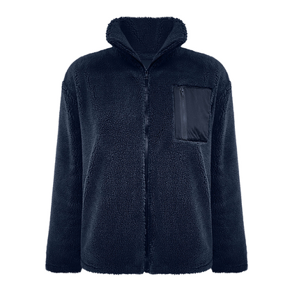 Damen warme Jacke mit Reißverschluss und Brusttasche