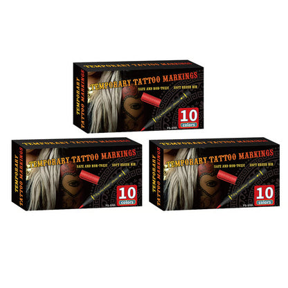 💥Set temporärer Tattoo-Marker – 10-farbige Körperkunststifte🌈