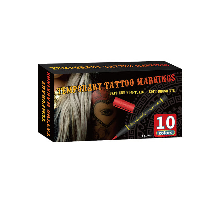 💥Set temporärer Tattoo-Marker – 10-farbige Körperkunststifte🌈