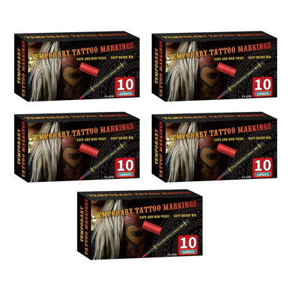 💥Set temporärer Tattoo-Marker – 10-farbige Körperkunststifte🌈