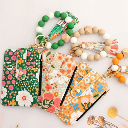 🎁Weihnachts-Sonderangebote🎄Kartentasche im Boho-Stil für Damen mit Perlenarmband und Quasten-Schlüsselanhänger