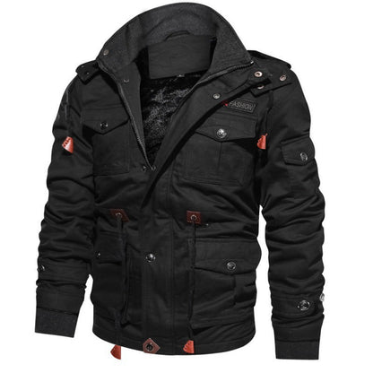 🔥 LETZTER TAG AKTION - 50 % RABATT 🔥 Herren-Winterkapuzenjacke aus Baumwolle mit Militärstil und Kordelzug - Komfort und Stil vereint