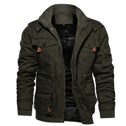 🔥 LETZTER TAG AKTION - 50 % RABATT 🔥 Herren-Winterkapuzenjacke aus Baumwolle mit Militärstil und Kordelzug - Komfort und Stil vereint