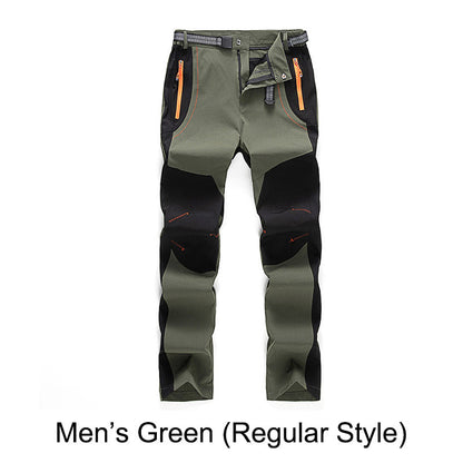Winddichte, wasserdichte, warme Wanderhose mit elastischem Bund