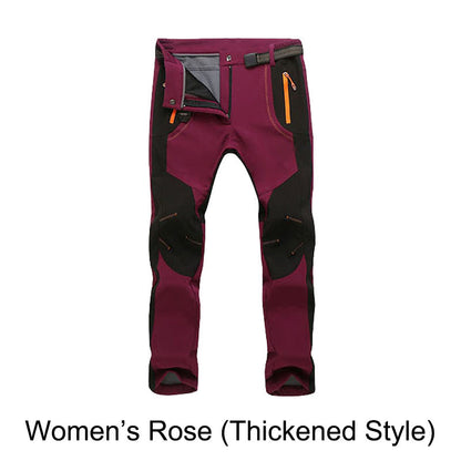 Winddichte, wasserdichte, warme Wanderhose mit elastischem Bund