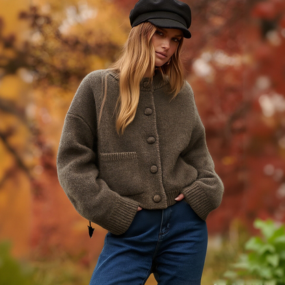 Damen-Strickjacke mit Knöpfen