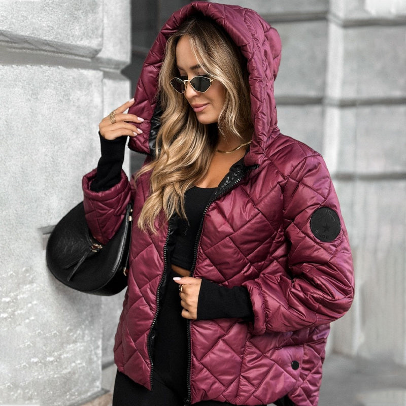 🎅🎁Weihnachtsangebot – 50 % Rabatt⏳Damen Pufferjacke mit Diamant-Steppmuster