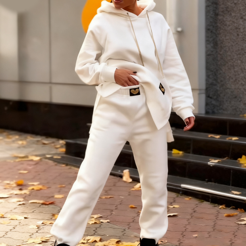 Damen-Set: Sweatshirt mit Kapuze in großen Größen & Jogginghose