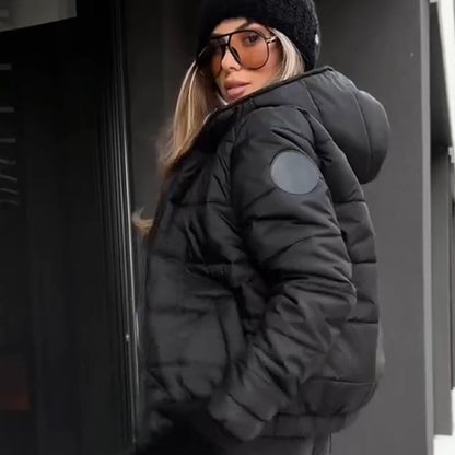 Damen lässige, warme Jacke mit Kapuze