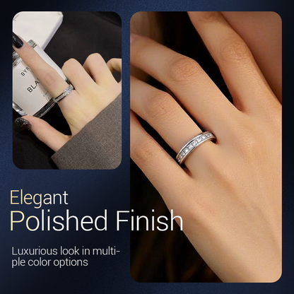 🔥Solange der Vorrat reicht 40 % Rabatt!🎉Drehbarer Spinner-Ring aus Titanstahl mit Zirkonia