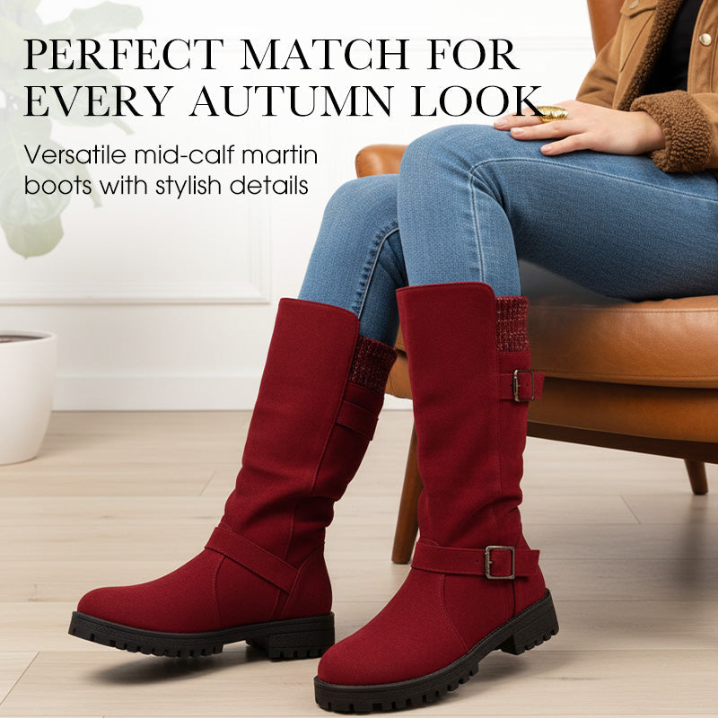 💖Black Friday Angebot: 50% Rabatt💖Damen Slouchy Boots bis zur mittleren Wade