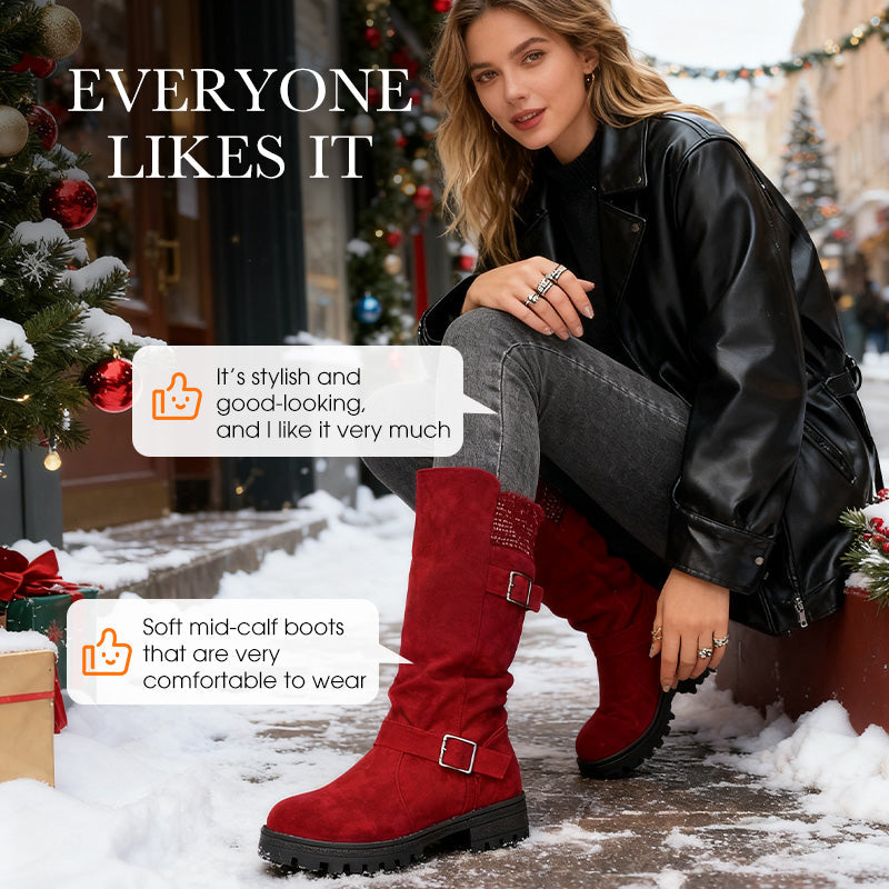 💖Black Friday Angebot: 50% Rabatt💖Damen Slouchy Boots bis zur mittleren Wade