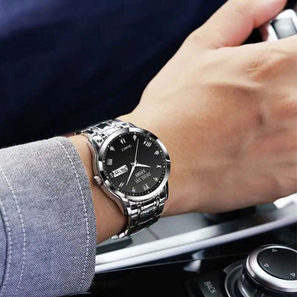 🖤Black Friday Angebote🖤Zweifarbige wasserdichte Leuchtuhr für Herren